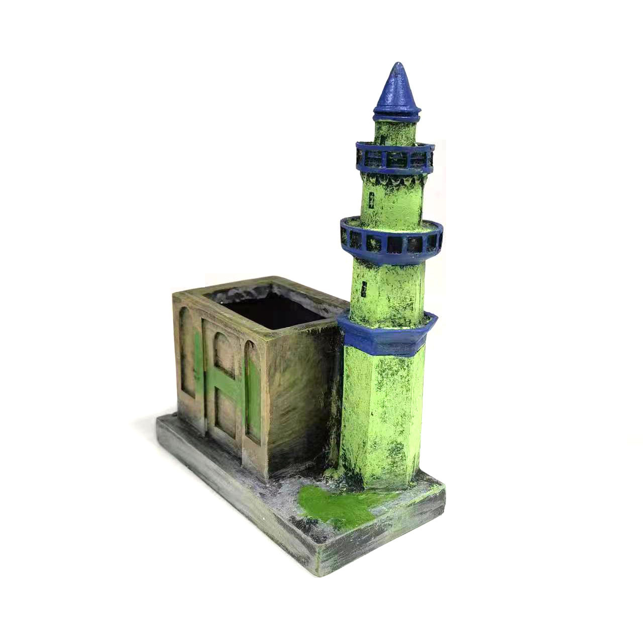 Resina barco faro pecera micro artesanía de paisajismo mirador torre de vigilancia torre de paisaje Torre escritorio adornos creativos