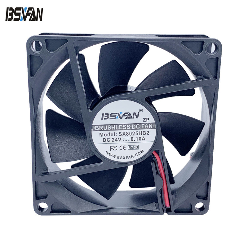 8025 cooling fan 12v 24v PWM speed regulating double ball waterproof clothes dryer inverter fan