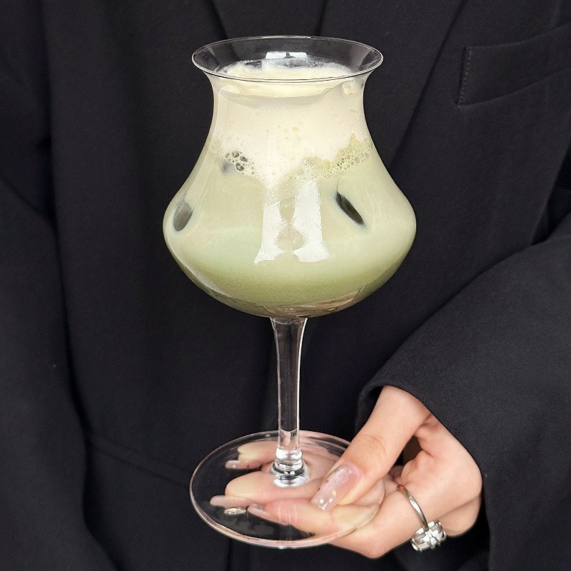 Retro ins ventilación boca boca boca especial taza de bebida de hielo alto cristal americano taza de café latte taza de cóctel personalizada