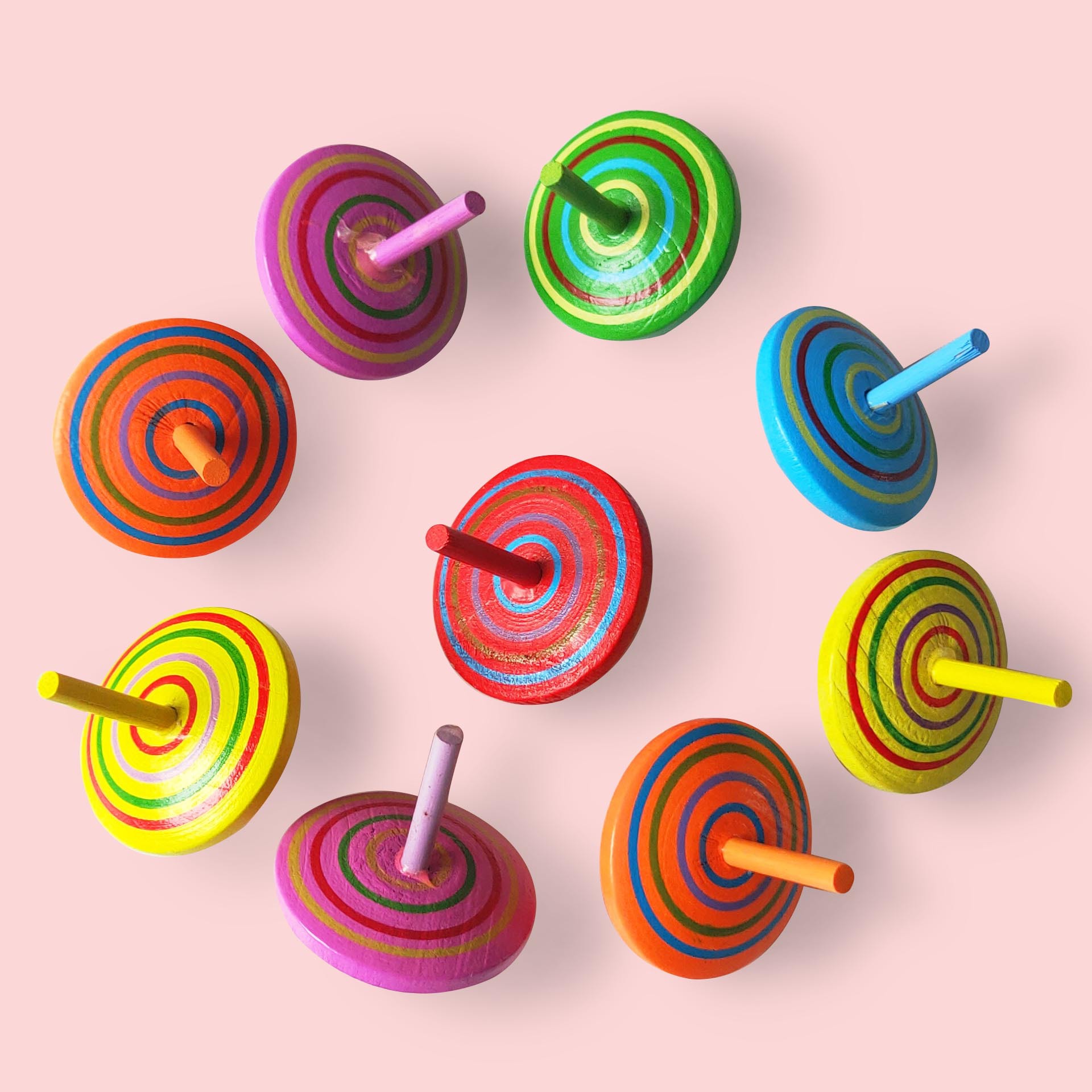 wooden table spinning top