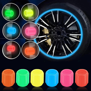 Cross-border hot sale luminous tire valve cap tire pressure cap universal fluorescent automobile tire luminous valve core plug