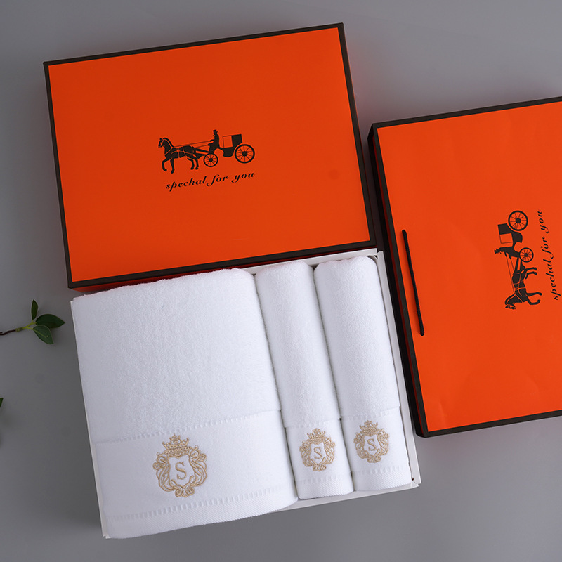 Cotton towel bath towel gift box three-piece set factory wholesale plain face towel company logo business gift Cotton towel bath towel gift box three-piece set factory wholesale plain face towel company logo business gift