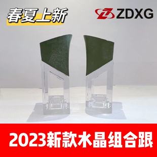 Zhengda heel sole 135-2279 new combination cloth crystal transparent ladies high heels heel
