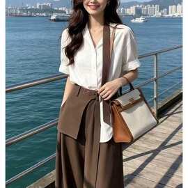 巨好看漂亮两件套装女夏装轻熟感上班通勤穿搭衬衫裤子一整套