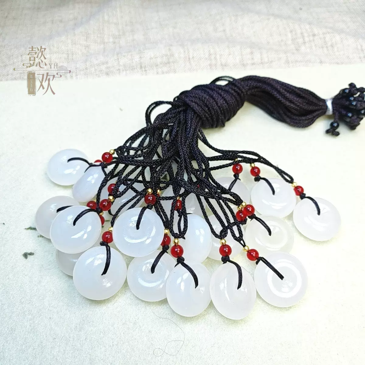 天然白玉阿富汗玉平安扣玉石吊坠直播礼品福利无事牌挂件玉佩项链