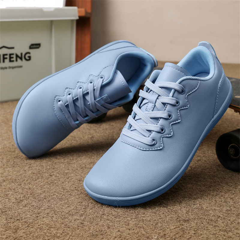 Spring and Autumn New Wide-Fit Barefoot Shoes for Men, Cross-Border Large-Size Outdoor Sports Shoes, Unisex Leather Wide-Toe Casual Shoes