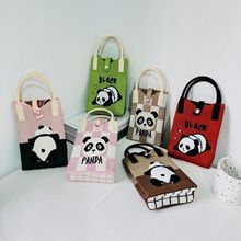卡通熊猫斜挎迷你手机包包韩版小众设计学生零钱包单肩包百搭外出