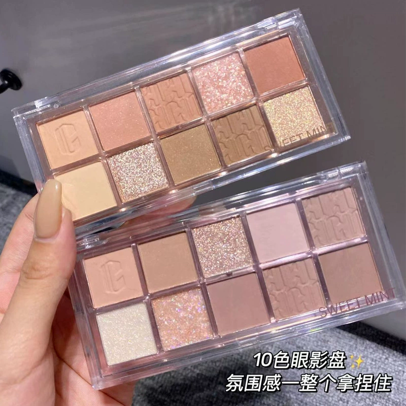 Палетка теней для век Sweet Mint Ten Color для новичков, жемчужный светлый пудровый глиттер, Глимон студент вечерний капитал Земля цвет