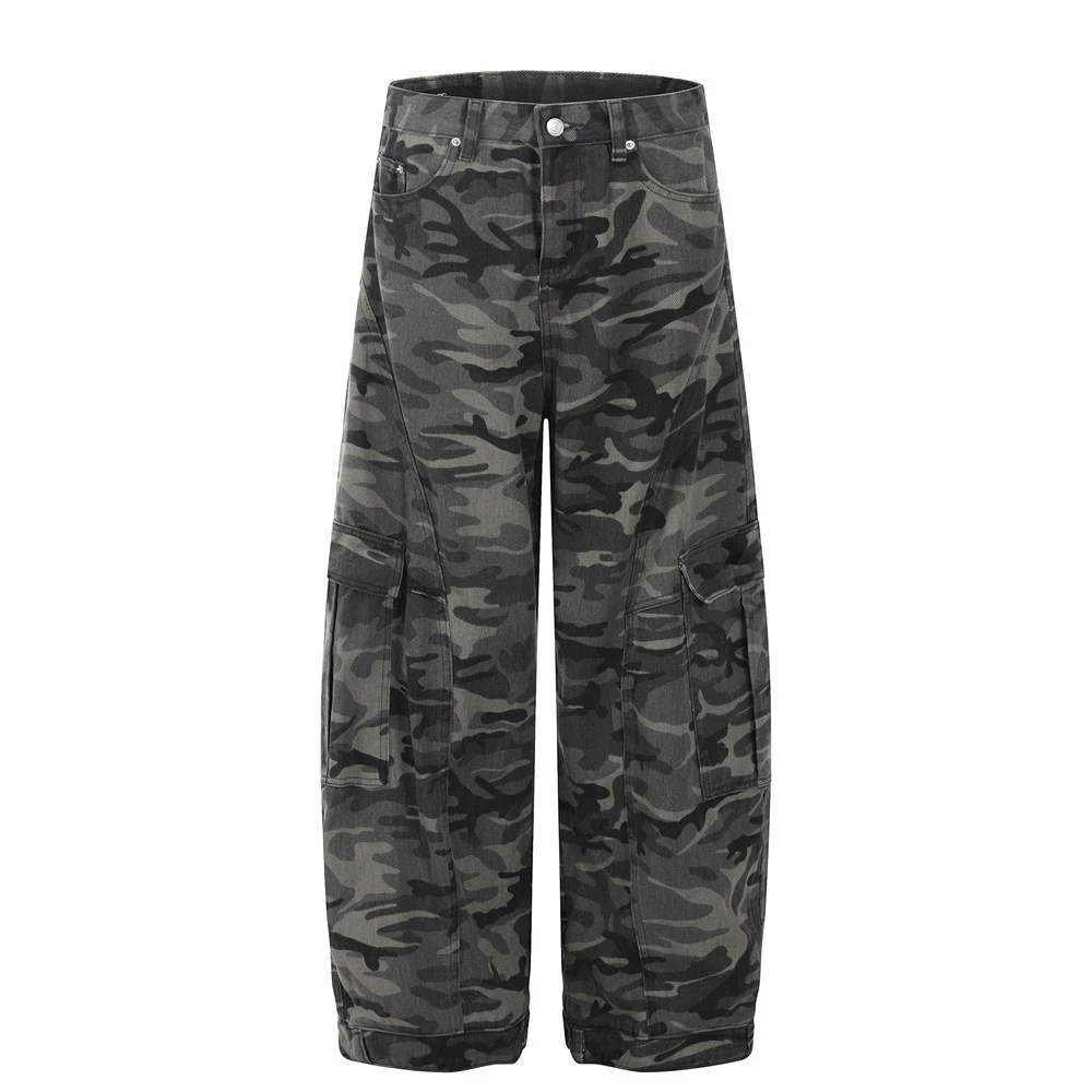 Брюки casual с камуфляжным принтом, стиль марки Tide, американский стиль, тренд сезона