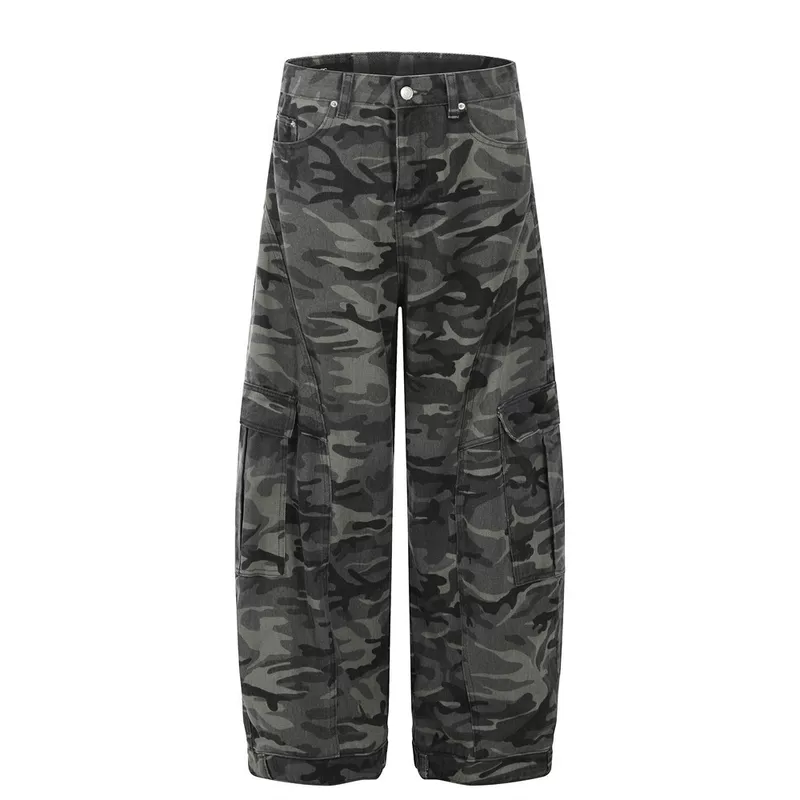 Брюки casual с камуфляжным принтом, стиль марки Tide, американский стиль, тренд сезона