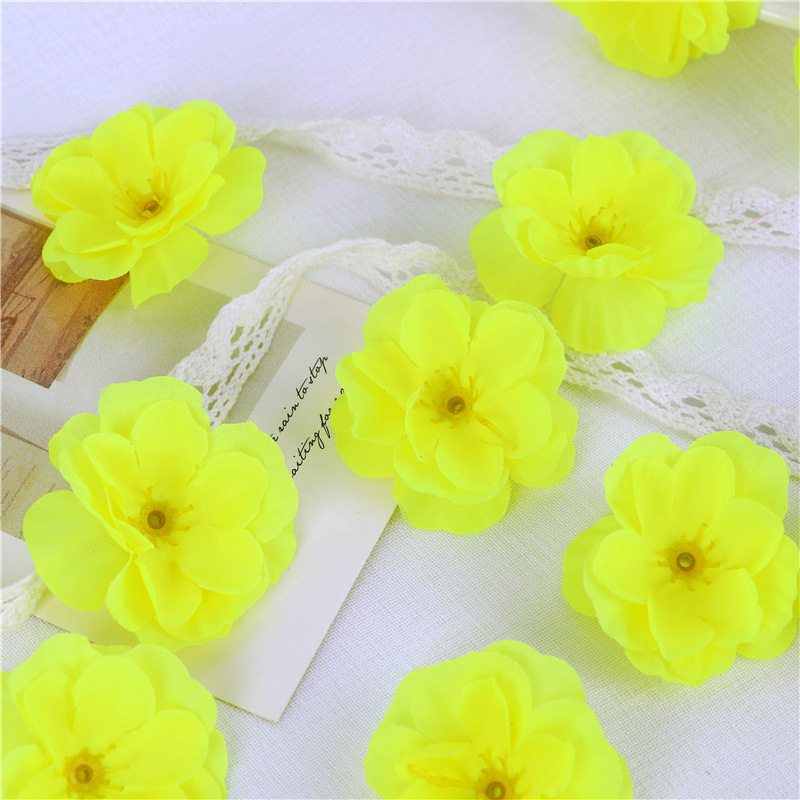 Flores artificiales, pétalos de melocotón, flores de ciruelo de seda rosa, accesorios para fotografía de bodas, tocados, artificiales_voghion.com