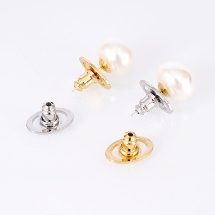 Ear Plugs, Ear Stud Auxiliary Support, Ear Plugs, Anti-falling, 18k Electroplated Oval Bullet Ear Plugs, Cross-border