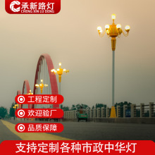户外莲花造型玉兰灯 广场道路9米led中华灯八叉5火名族文化景观灯