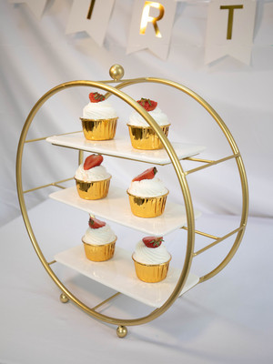 Decoración DE LA MESA de postre soporte de exhibición traje bandeja de pastelería comida fría té descanso Mesa pastel estante tarde té merienda stand image 6