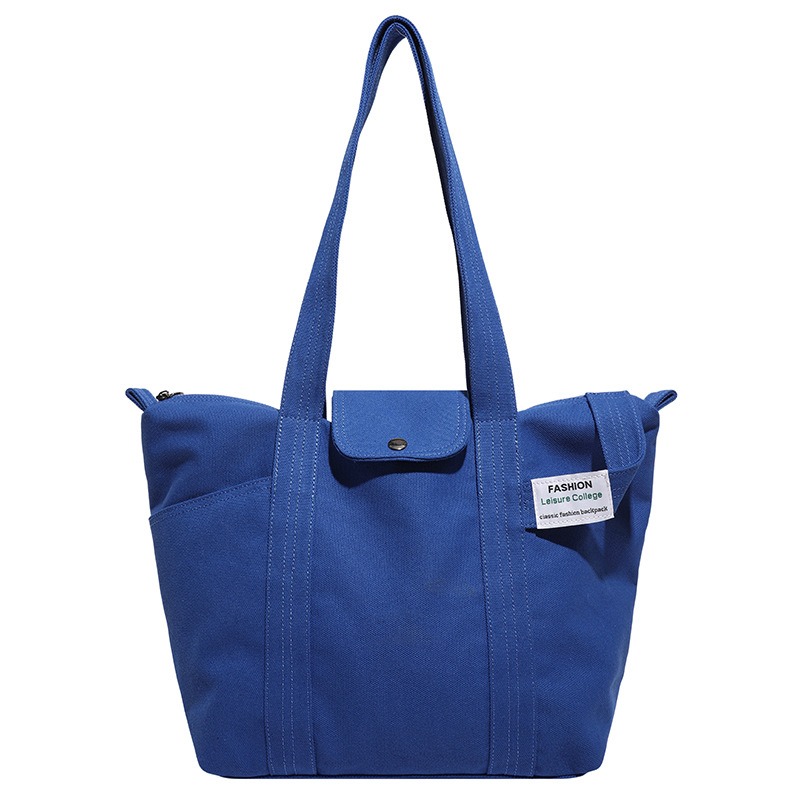 Bolsa de brazo coreana de viento perezoso para mujeres 2025, nuevo bolso simple, bolsa de hombro de gran capacidad, bolsa de lona casual