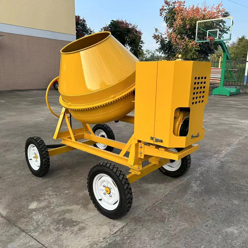 Mezcladora de hormigón móvil diesel de dos ruedas y cuatro ruedas CM350 mezcladora vertical de mortero de cemento