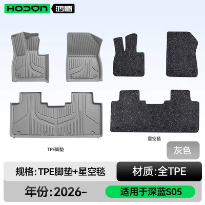 Modelə uyğun ayaqaltı – accessories modification kit - deep-blue-car-s05-27-models-double-layer-foot-mat-gray-tpe-black-starry-sky-carpet-starry-sky-coverage