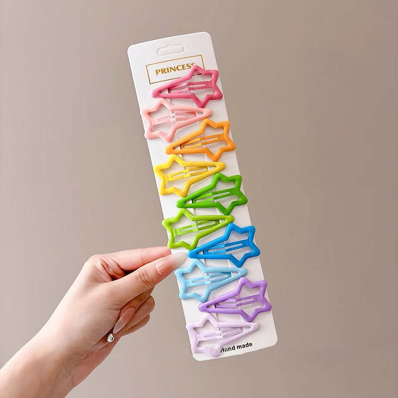 Color para niños lindo pequeño bb clip niña flequillo clip de cabello roto horquilla para bebé tocado de niña estrella horquilla