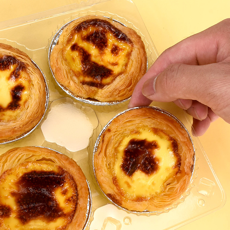 Caja de tarta de huevo 2/4/6 tartas de huevo embalaje de plástico transparente dos cuatro seis caja de embalaje desechable con hebilla punto Oeste