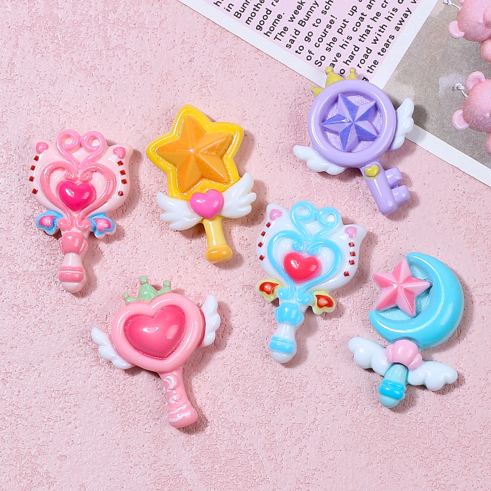 大きいサイズのアンドロメダの棒の漫画のクリームのゴムのdiyの手作りのヘアピンの冷蔵庫は材料の樹脂の部品を貼って卸売りします。