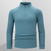 户外徒步登山速干衣男长袖快干T恤运动透气爬山立领防晒弹力上衣