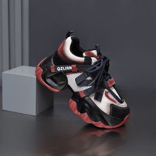 Trendy Breathable Mesh Dad Shoes for Petite Women, New Popular Thick-Soled Soft-Soled Height-Increasing Versatile Color-Blocking Dad Shoes