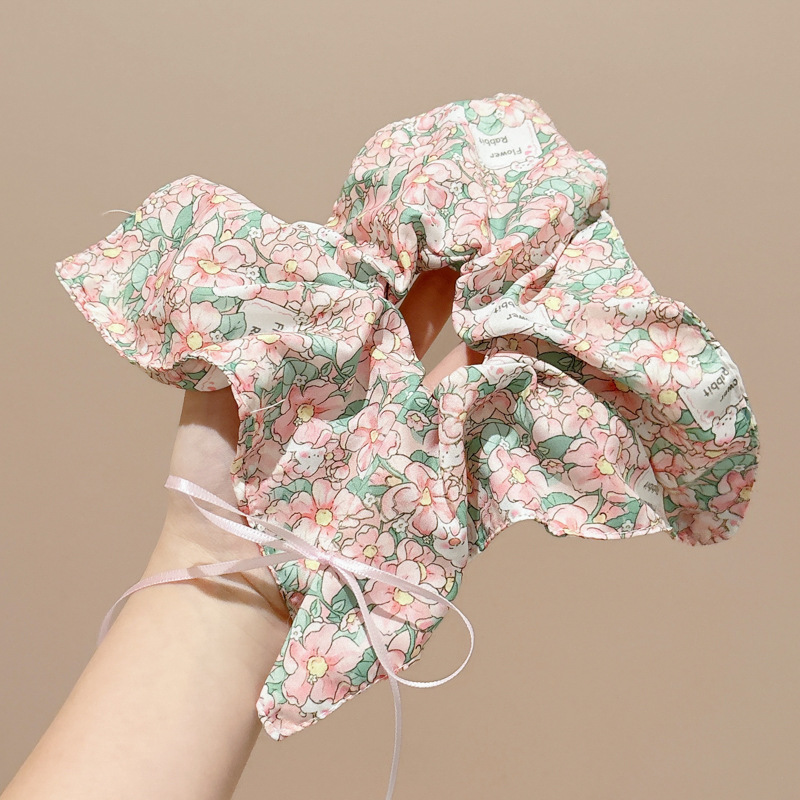 Lazo para el cabello de intestino grueso rayado coreano para mujer, sensación de alto nivel, cuerda para el cabello de cola de caballo, banda de goma para la cabeza para niñas, cuerda para la cabeza de gran tamaño, accesorios para el cabello de flores para la cabeza