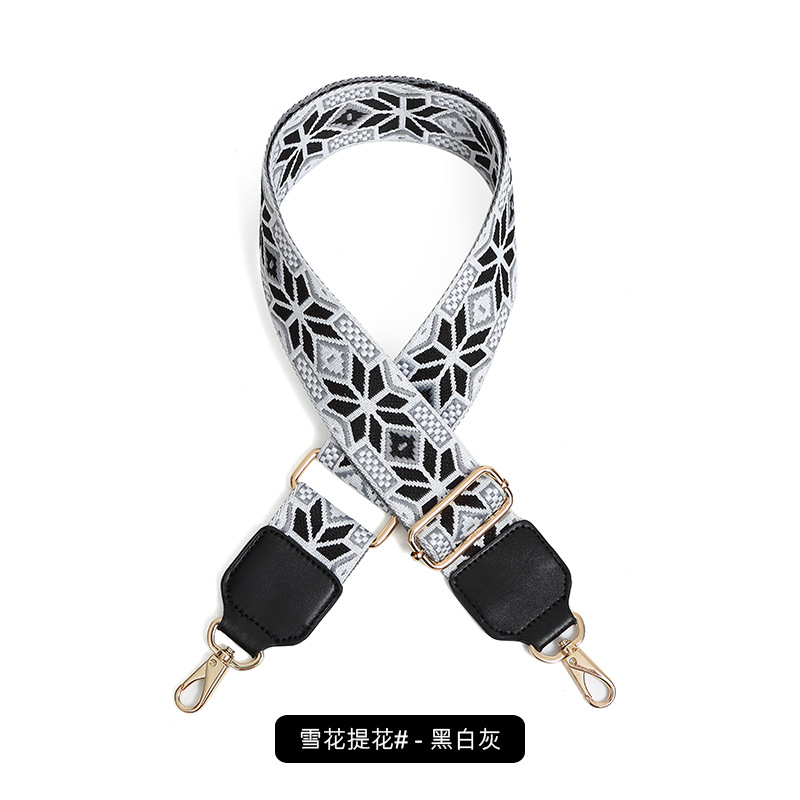 눈송이 자카드 - 검정, 흰색, 회색