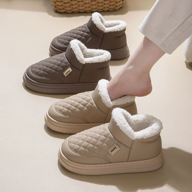 Все включено с хлопчатобумажными тапочками для женщин зимой водонепроницаемый 2024 новый бархатный утолщенный теплая хлопчатобумажная обувь для мужчин