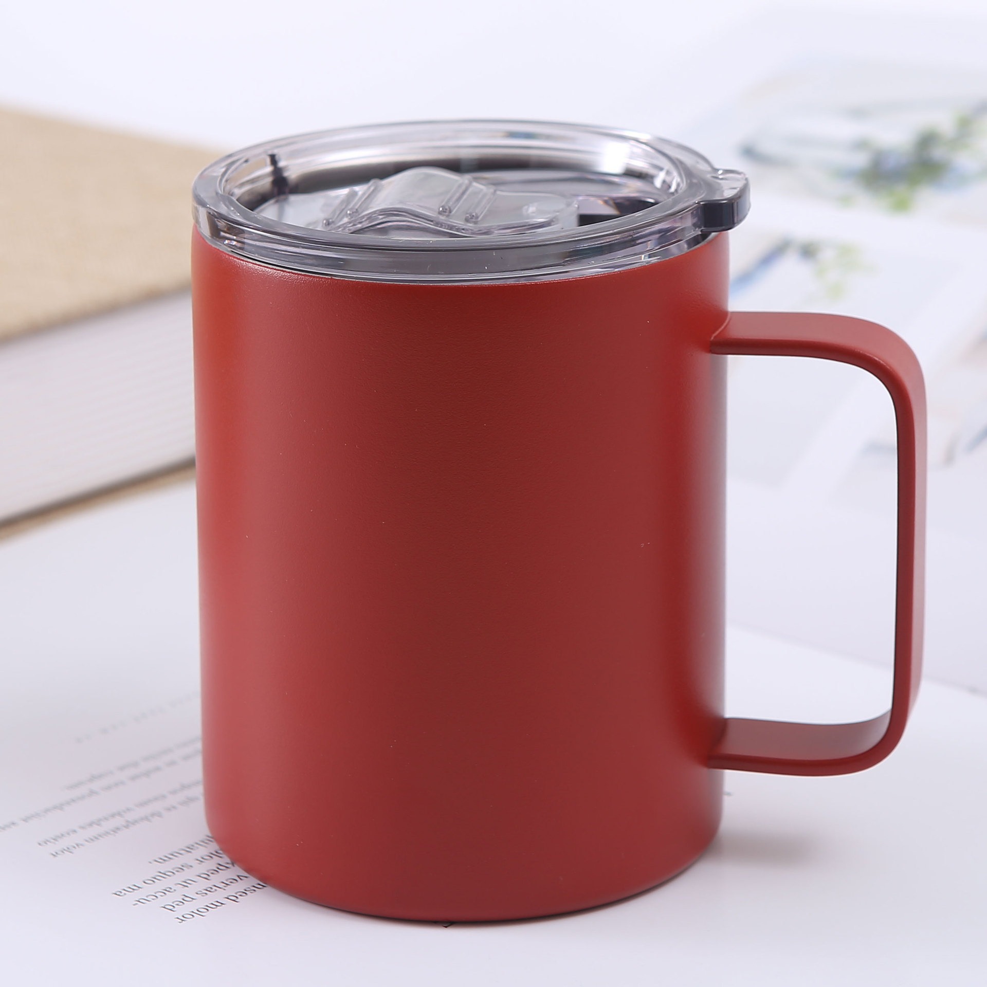 Taza térmica al vacío de doble capa 12 oz con asa