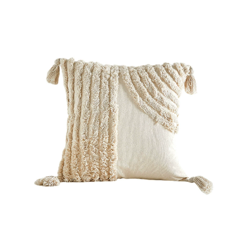 Decorative Pillowcase 45×45 cm, boho velvet with tassels, available with or without insert