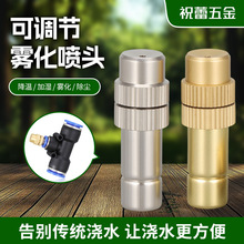 厂家供应园艺洒水雾化喷头 高压快插式铜喷头 可调节雾化铜喷头