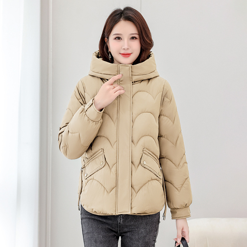 Capa de algodón de pluma para mujeres 2025 invierno nuevo algodón corto estilo coreano suelto con capuchón grueso abrigo de algodón chaqueta de moda image 6