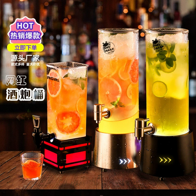 Интернет-бар светящийся винный пузырь 3 литра фруктового сока бочка с краном 2 л колы бочка 5 литра контейнер бочка для розового пива коммерческий логотип