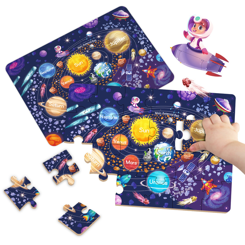 Space Galaxy DIY Puzzle Sticker Book for Children 3-6 Years Old, Reusable Stickers, Low Moq Paper Wholesale