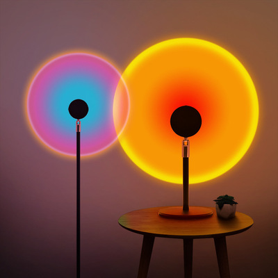 跨境网红夕阳落日灯ins拍照投影台灯直播创意艺术背景氛围床头灯|ms