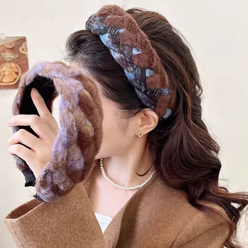 Плетеная повязка на голову, ретро косичка, бохо стиль, стиль Chanel