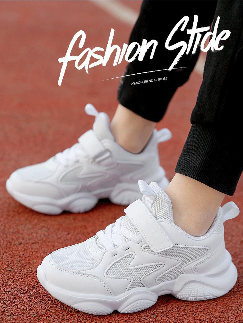 Breathable children's white white sneakers for boys