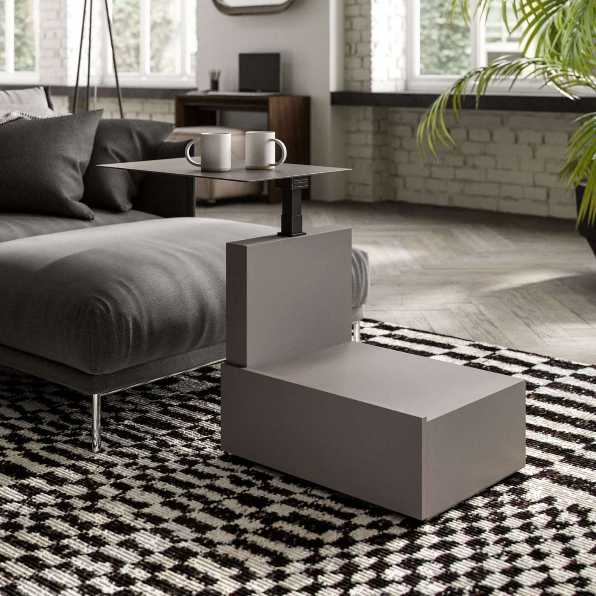 Mesa de noche lateral giratoria en lugar de mesa pequeña sala de estar 2024 nuevo estante de gabinete lateral de sofá creativo