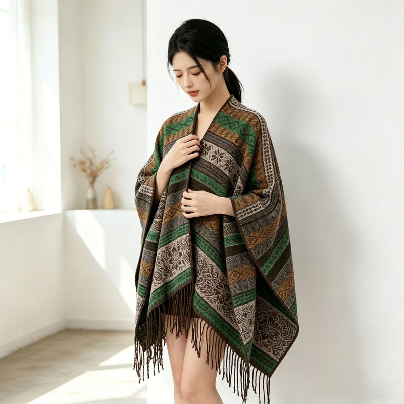 Shawl for Summer Sun Protection, High-End Style for Air-Conditioned Rooms, Ethnic Style, Lightweight, Breathable, Versatile, Elegant, Suitable for Xizang Travel