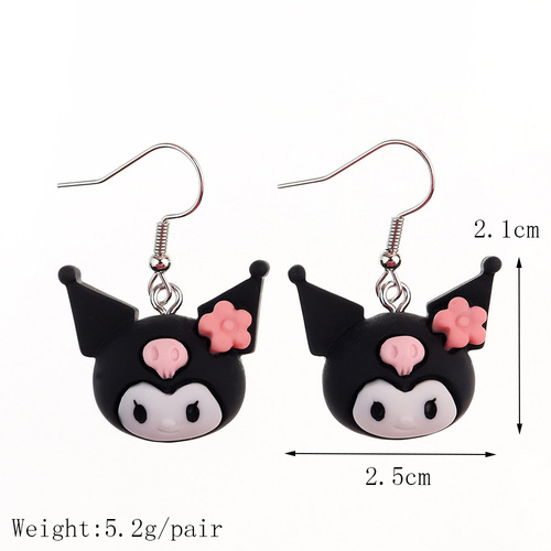 Japanese and Korean fun cute cartoon animal food toy earrings creative childlike girl heart ear hook earrings earrings