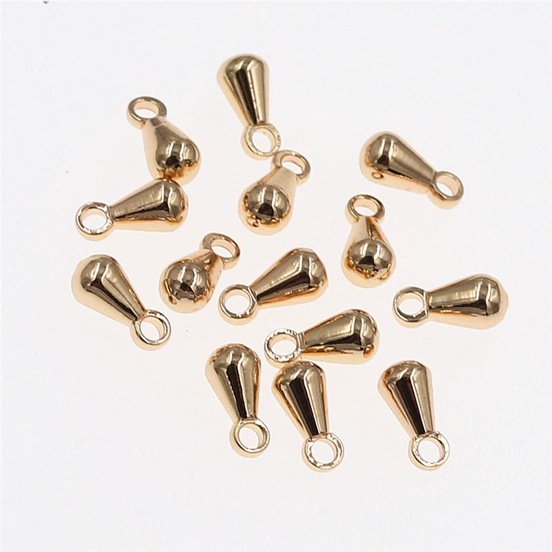 Подвеска-капля из меди 3*6 мм, сохраняющая цвет, для самостоятельного изготовления украшений, аксессуары для ожерелий, браслетов, цепочек-подвесок