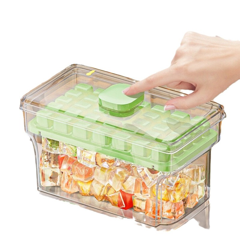 按压冰块模具冰格制冰盒带盖食品级冻冰块模型自制冰箱冻冰块神器|undefined