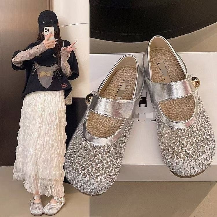 Zapatos de pescador transpirables con suela suave 2026 nuevos zapatos de verano de malla de un pie dos zapatos franceses Marie-Zhen