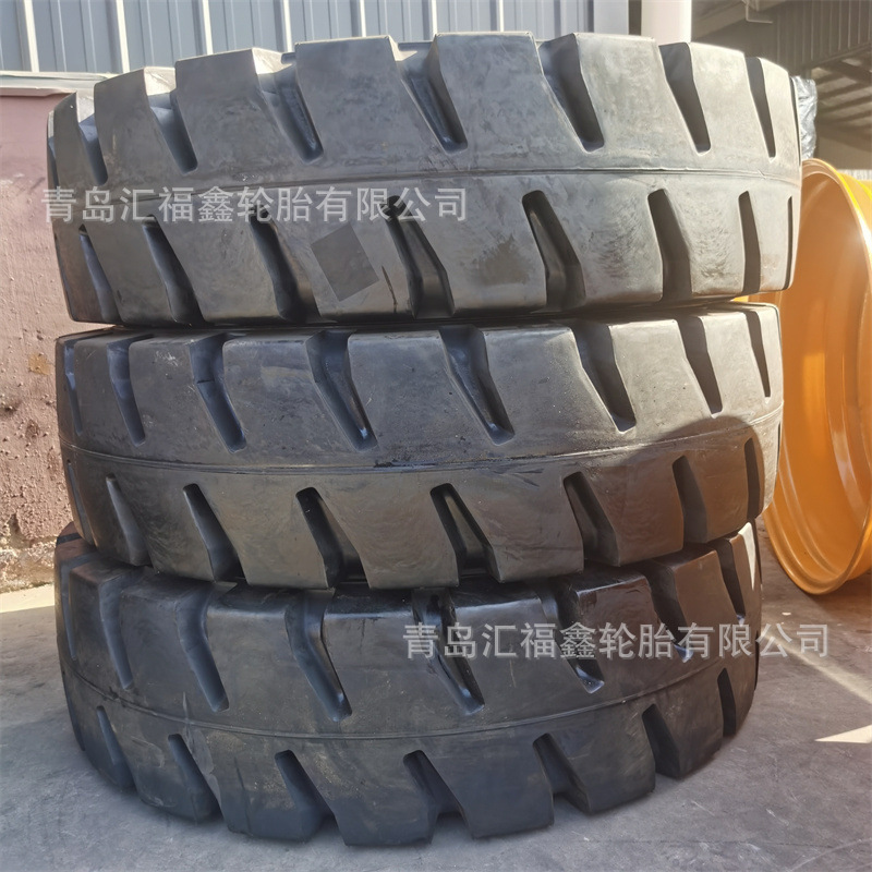 供应实心轮胎14.00-24 L077工程胎工业用港口堆场用可配钢圈