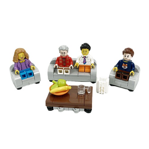 MOC small particles modern home sofa TV cabinet dining table coffee table indoor decoration furniture block scene accessories
