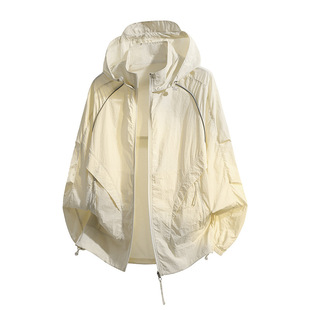 2025 Ice Silk Sun Protection Clothing Men's Summer Breathable Hooded Anti-Uv Thin Skin Clothing Jacket Youth Wholesale