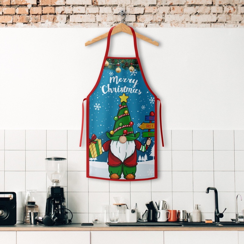 啓臣アマゾンクリスマスエプロングリーン奇サンタクロース家庭用キッチンエプロンクリスマス用品卸売り|undefined
