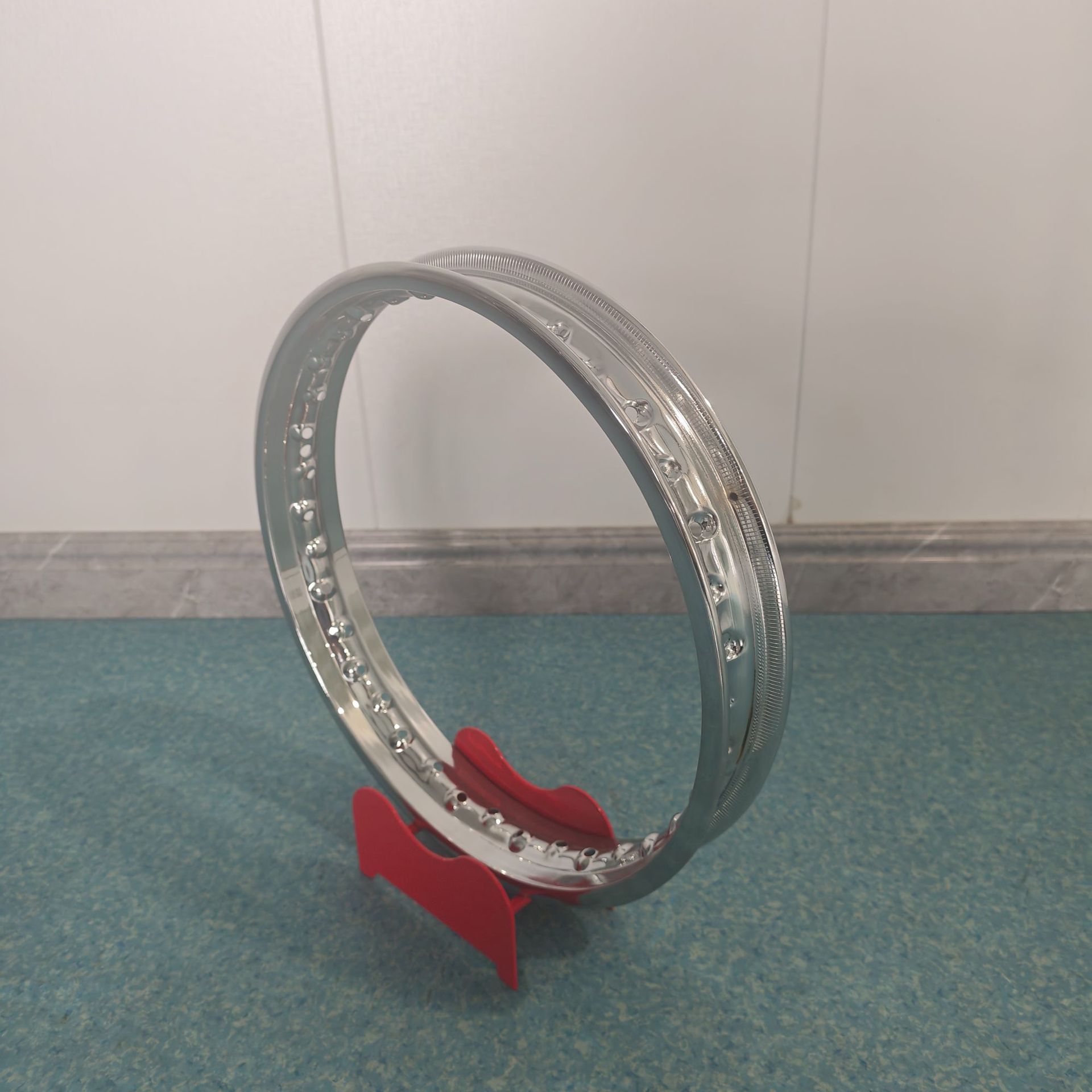 Motorcycle Chrome-Spoked Steel Rim 16inch Universal Wheel Rim for Off-Road Vintage Vehicles 36-Hole Modified Wire Rim