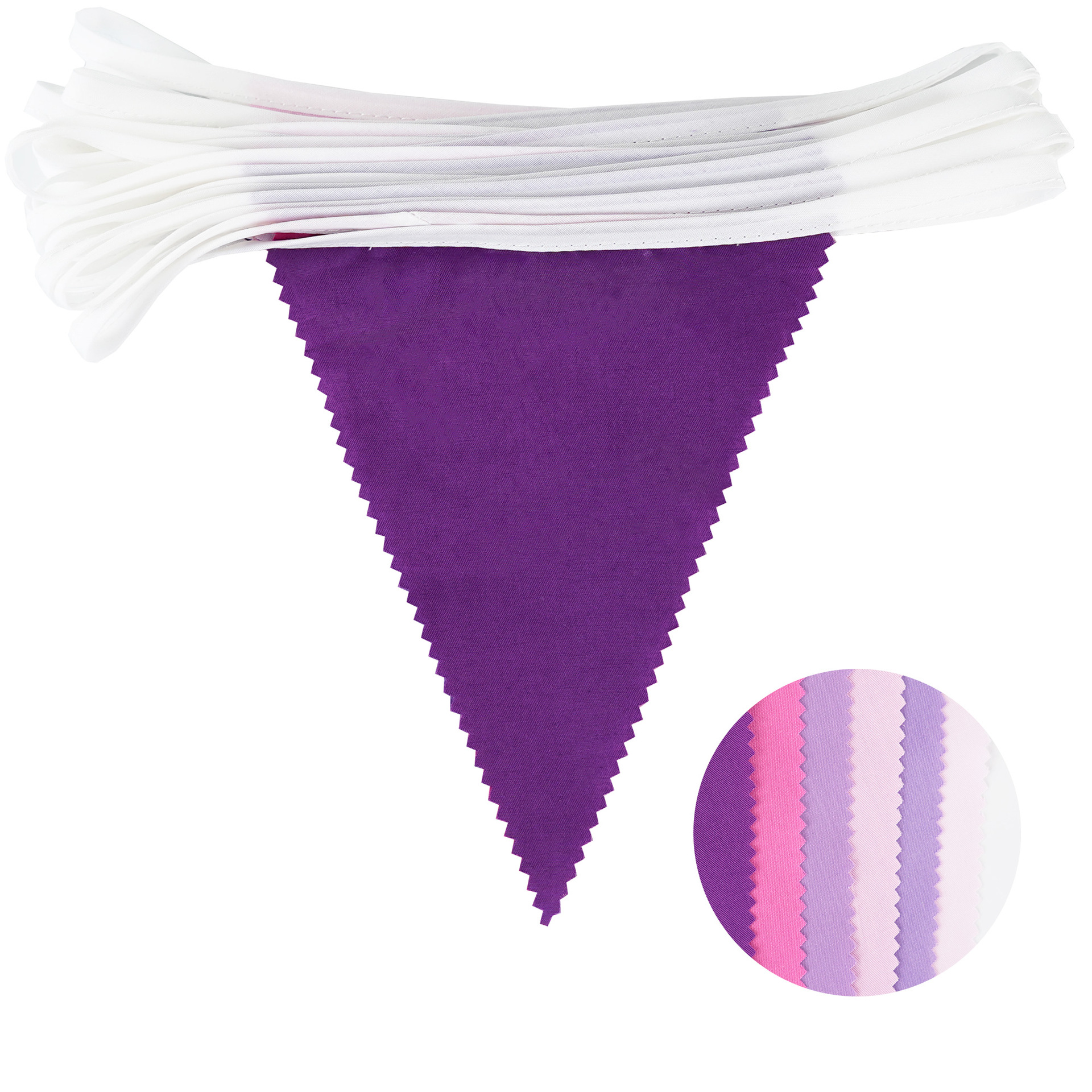 12 Meter 42 Stücke bunte Blumenwellen-Einzelschicht-Baumwolldreiecksflagge Geburtstagsflagge Fotohintergrund Western-Hochzeitsflagge_voghion.com